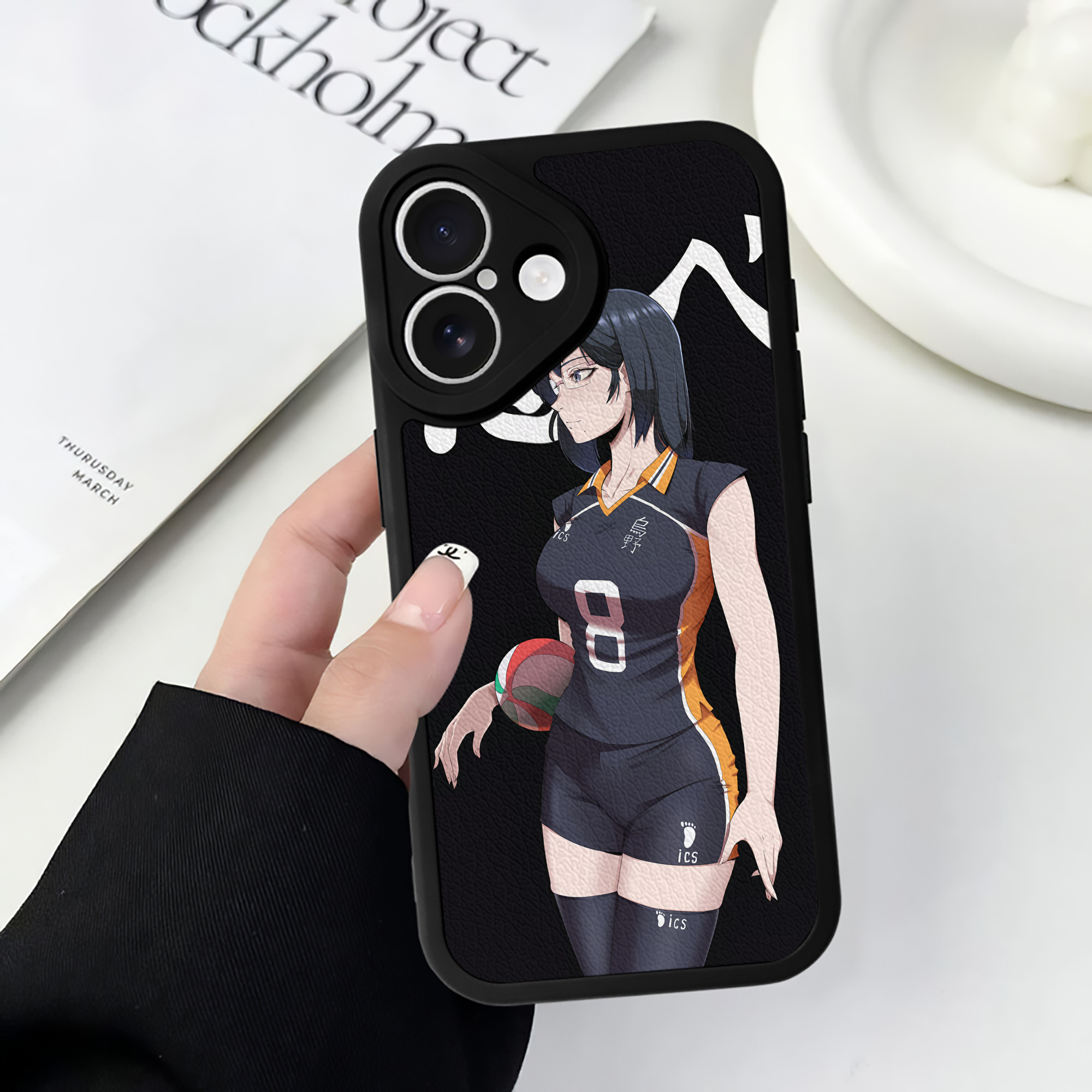 （画像用） ハイキュー!! Haikyu!! 【iPhone 16シリーズ対応】シリコンスマホケース（レザー調） 材質：シリコン